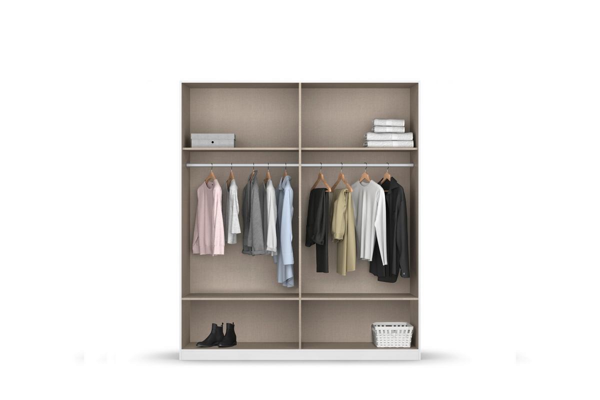 Omara Za Oblačila Bari, Bela, Barva Hrasta - siva/bela, Basics, kovina/leseni material (181/210/54cm) - Boxxx