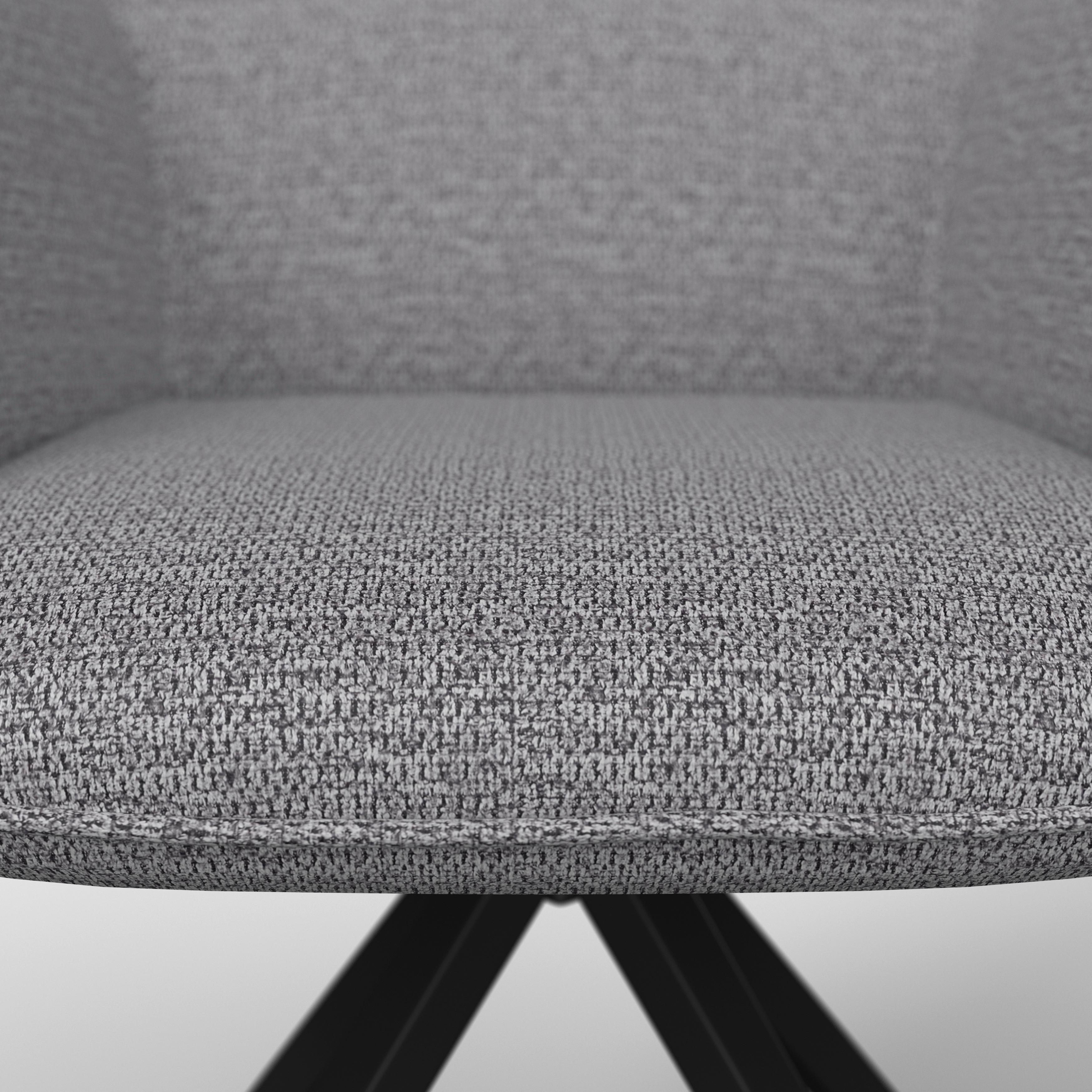 STOL MED ARMSTÖD PAOLO - grå/svart, Modern, metall/trä (57/89/62cm) - Bessagi Home