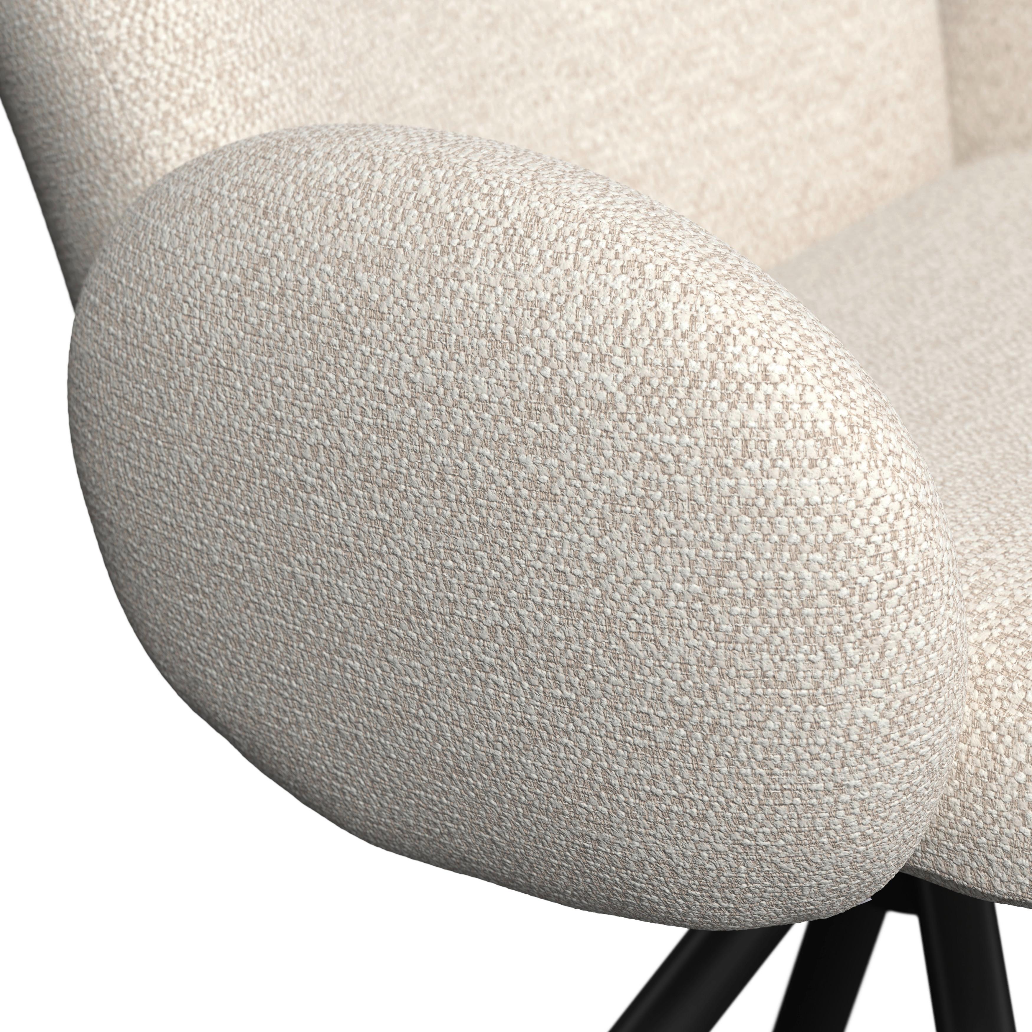 STOL MED ARMSTÖD JOSEA - svart/cremefärgad, Modern, metall/trä (64/85/63cm) - Bessagi Home