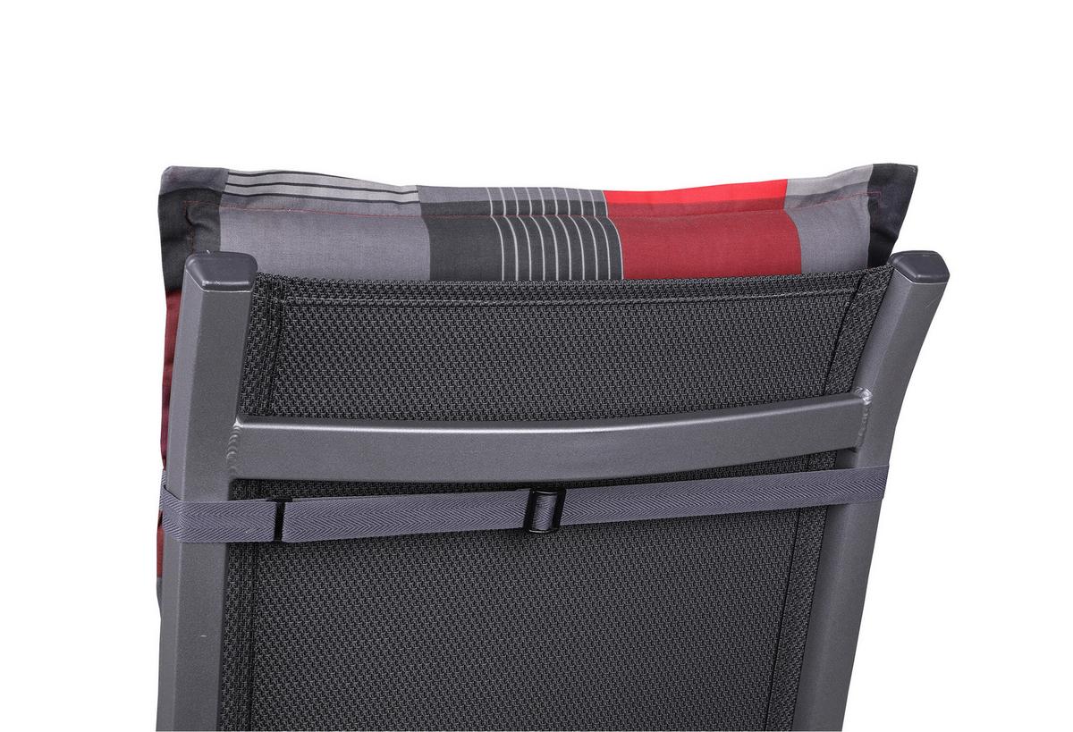Sesselauflagenset 6-Teilig Grau/Rot - Dunkelgrau/Rot, Basics, Textil (50/7/120cm)