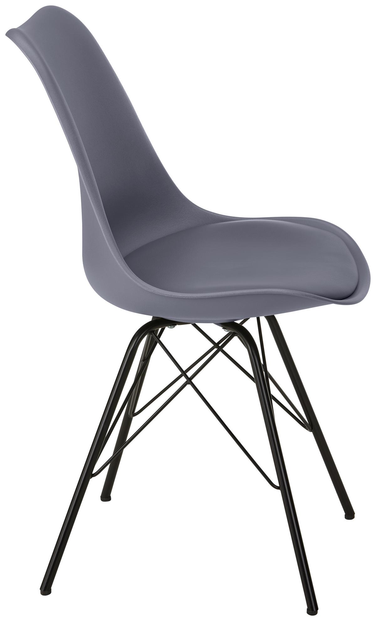Stuhl In Grau - Schwarz/Grau, Modern, Kunststoff/Textil (55,5/86/48cm) - Mömax