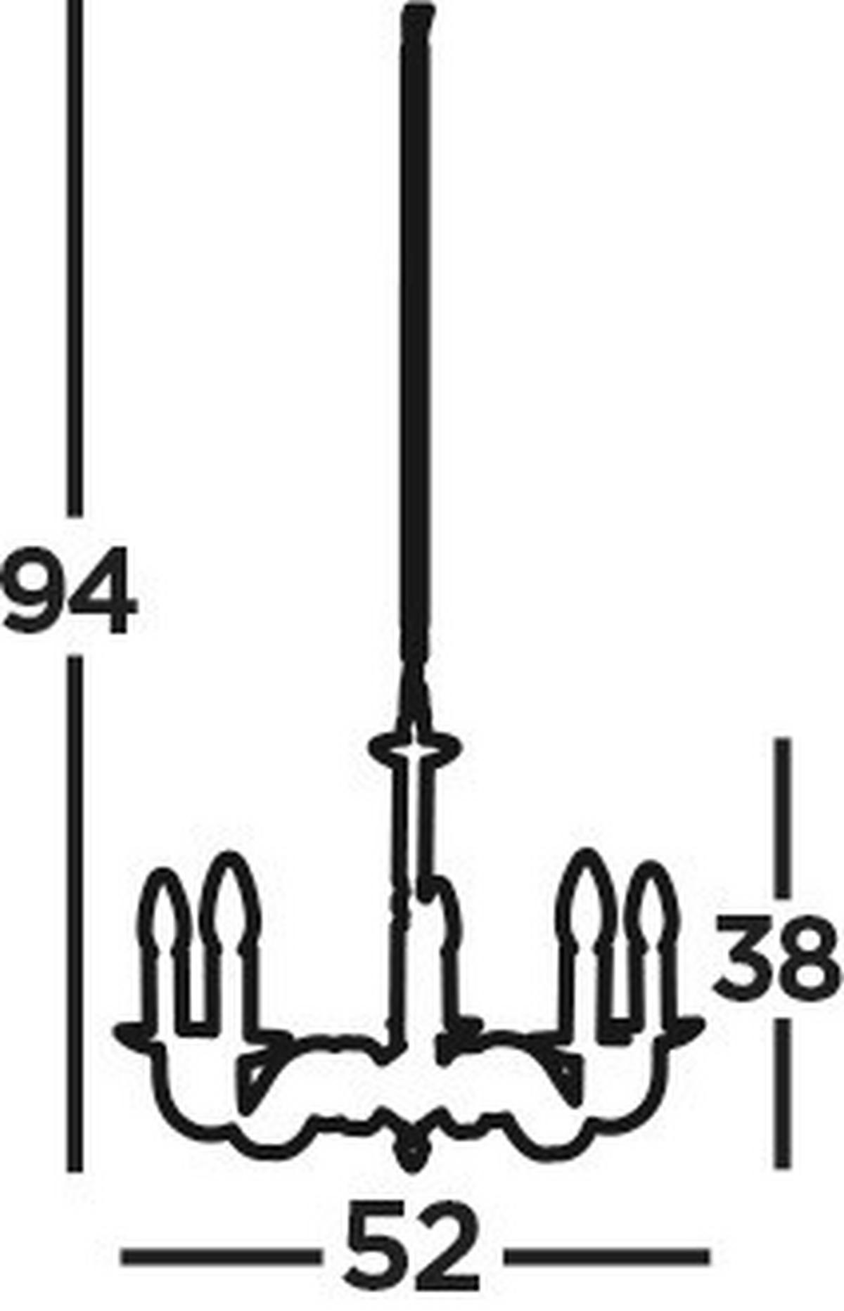 Csillár 1505-5ss Richmond - ezüstszínű, Konventionell, fém (52/94cm)