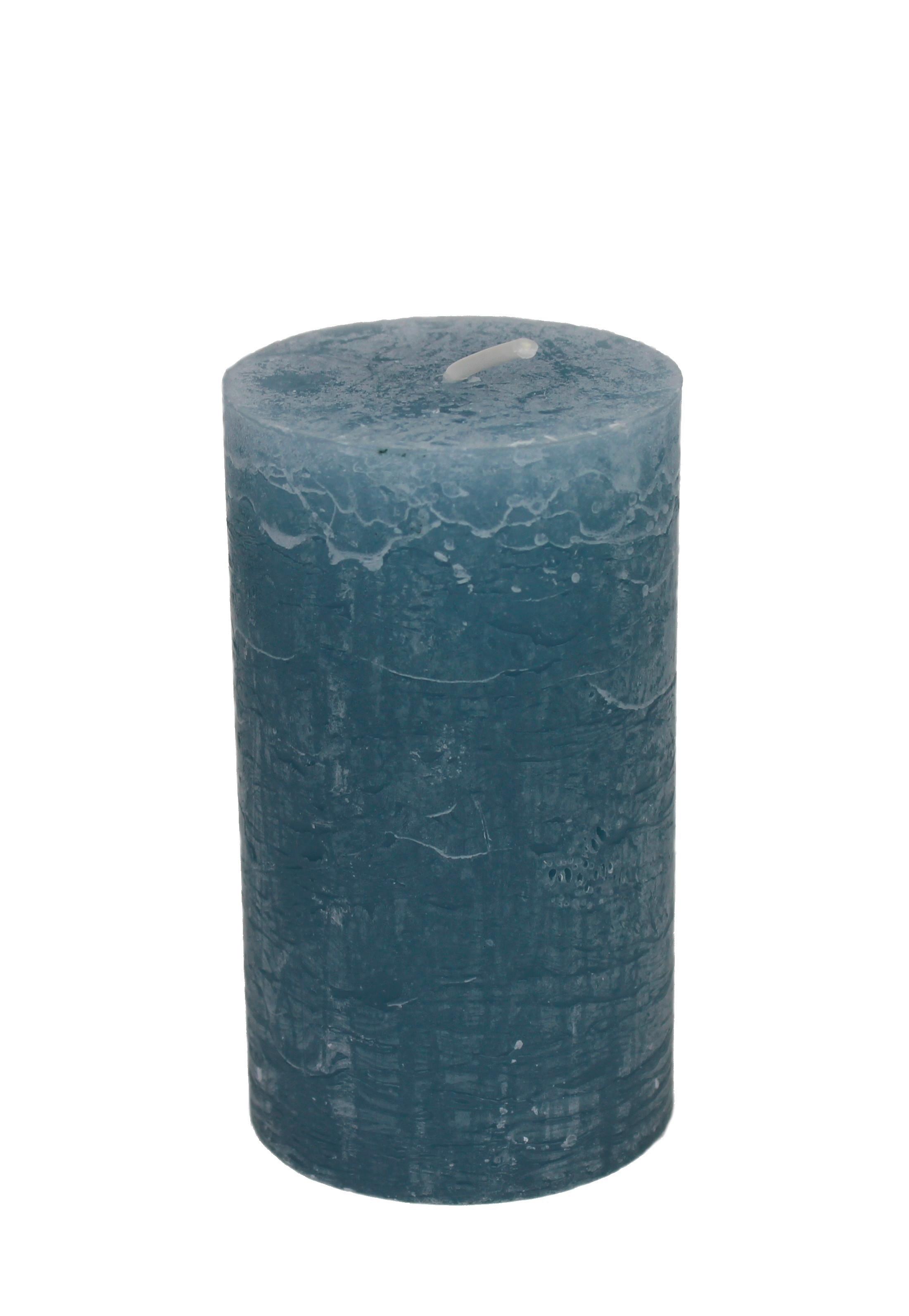 Stumpenkerze Lia Graublau - Graublau, MODERN (6,8/12cm) - Premium Living