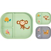 Kínálótál Kids Collection - világoszöld/szürke, műanyag (22/17,8/2,1cm)