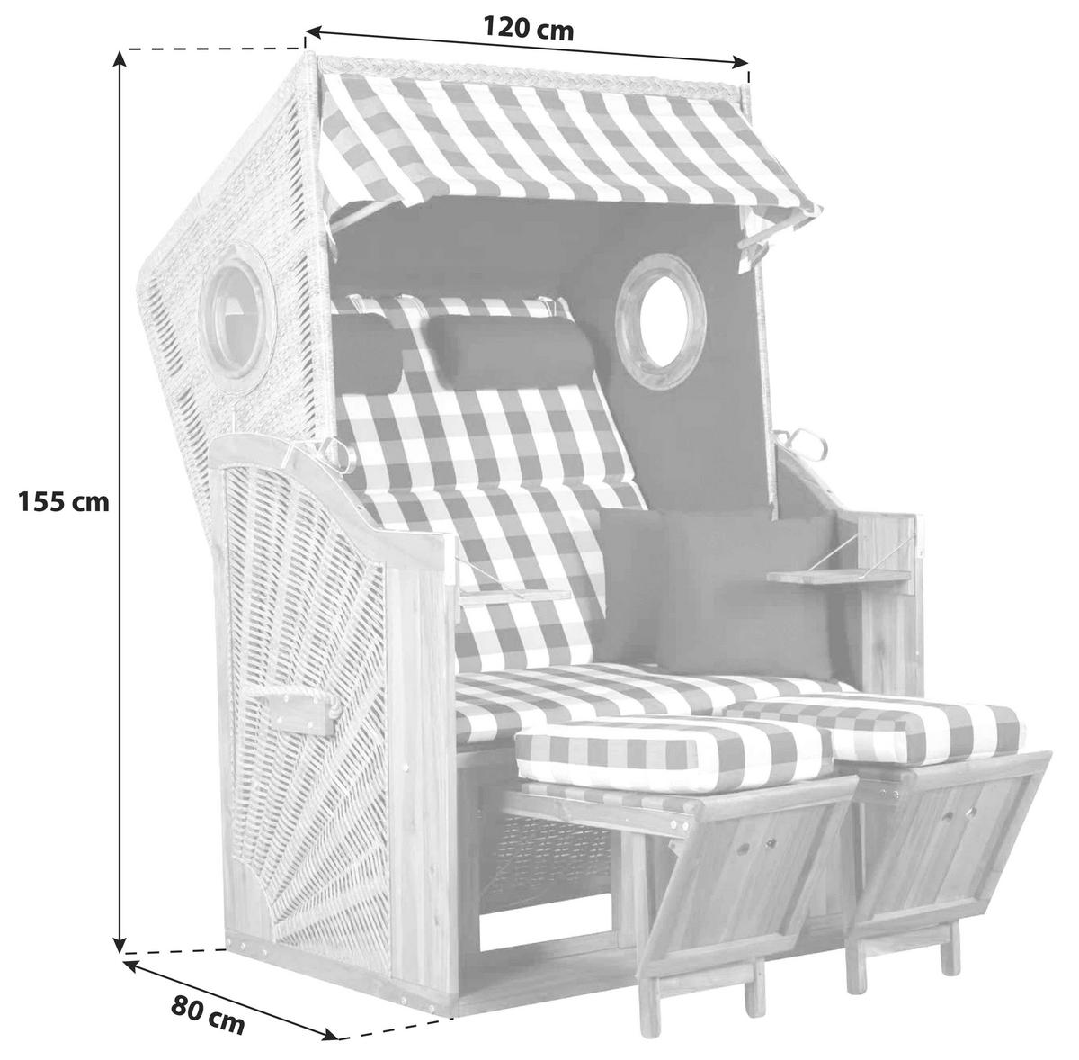 Strandkorb Trendy Akazie - Basics, Holz (120/80/155cm)