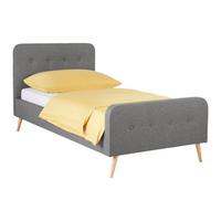 Polsterbett Barleta Dunkelgrau ca. 90x200cm - Dunkelgrau/Naturfarben, MODERN, Holz/Textil (90/200cm) - Mömax