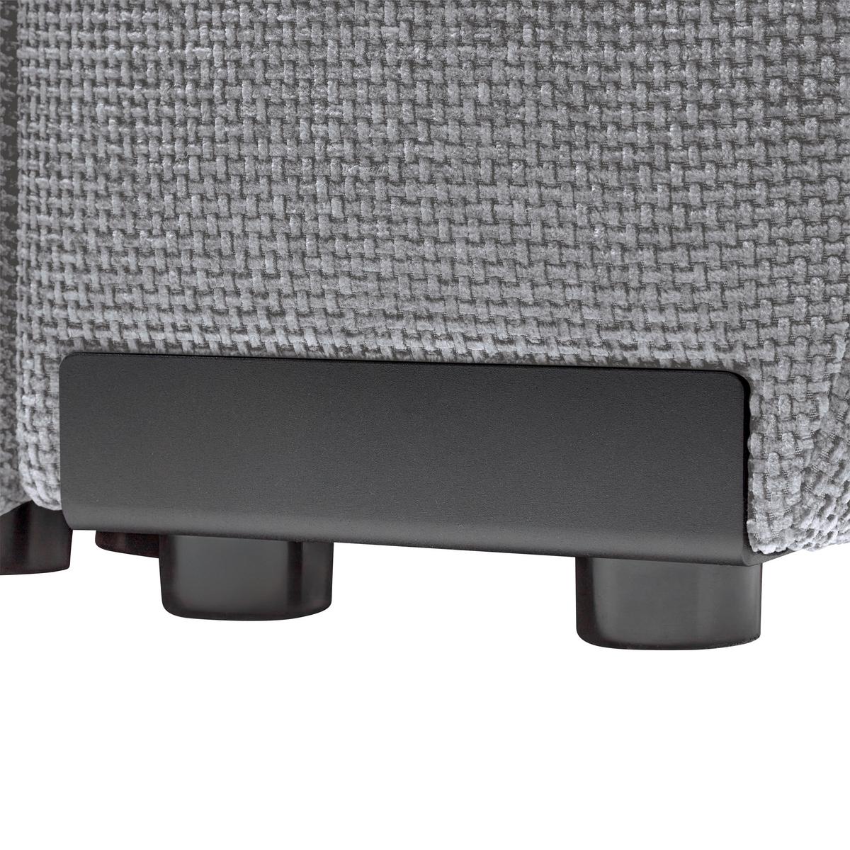 Wohnlandschaft Bolonia Grau - Schwarz Hochglanz/Grau, MODERN, Textil/Metall (166/93/273cm) - Mömax