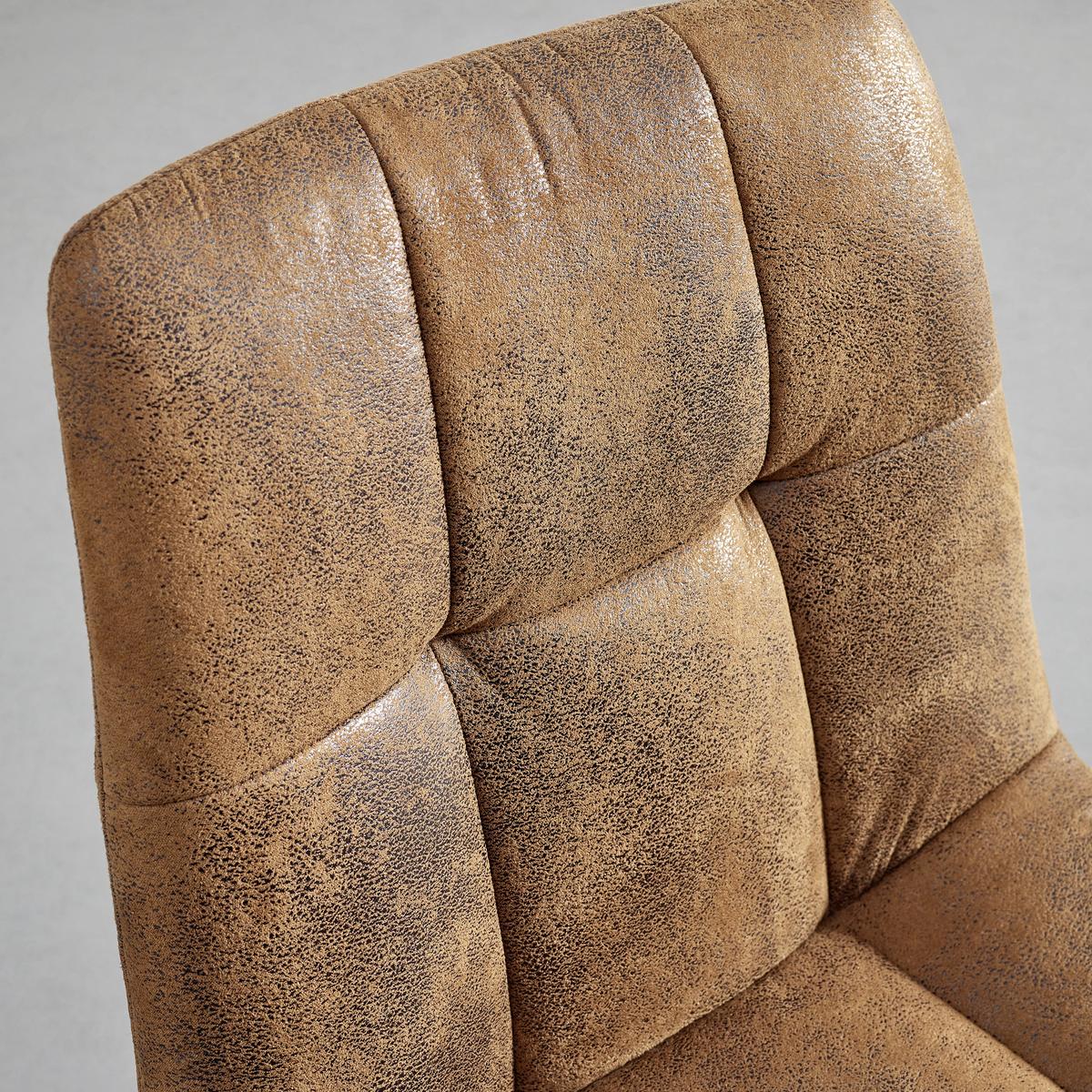 Drehstuhl Clelie Braun Mikrofaser - Schwarz/Braun, MODERN, Holz/Kunststoff (45/79-89/57cm) - Bessagi Home