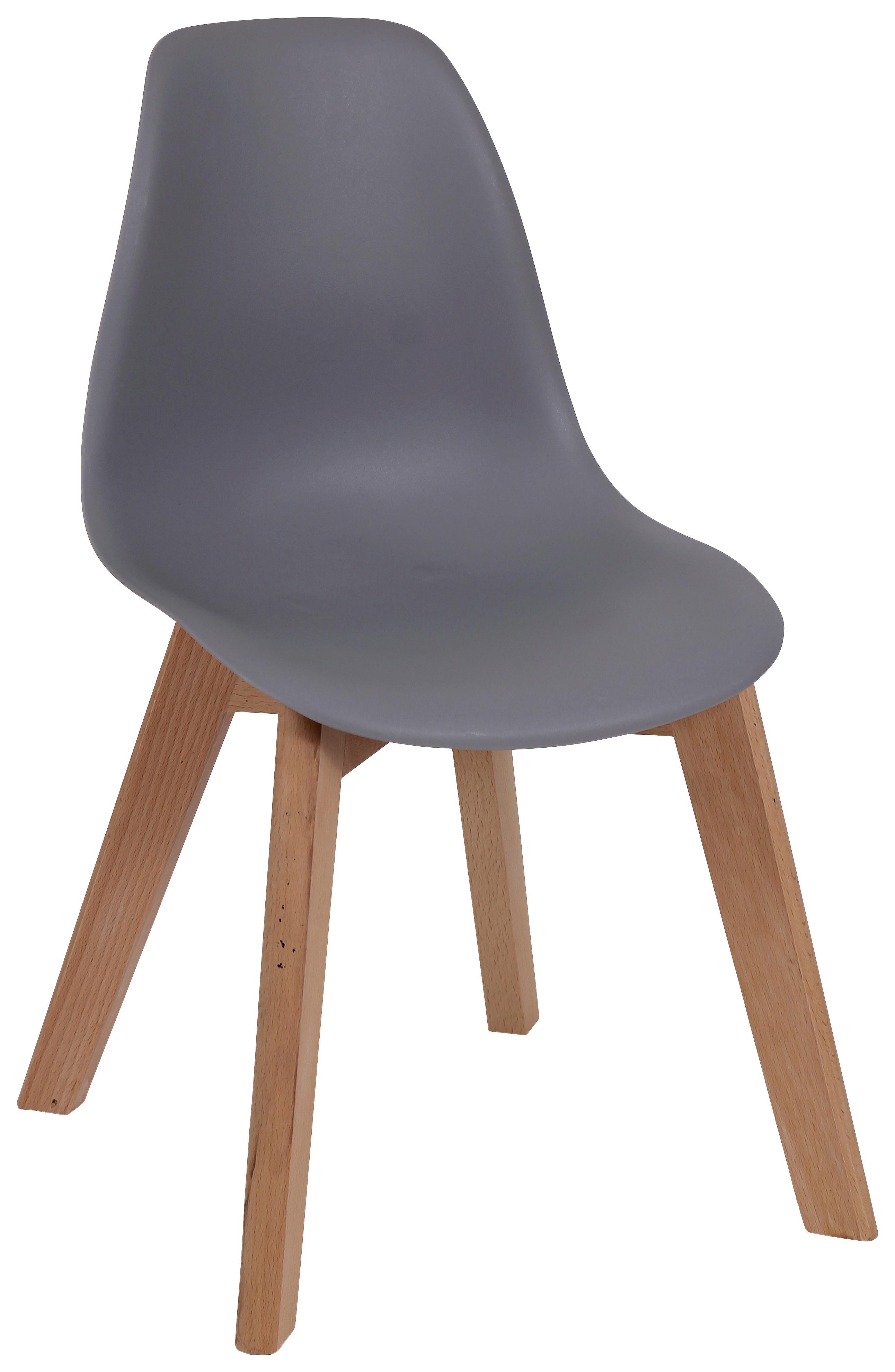 Kinderstuhl in Grau - Naturfarben/Grau, Modern, Holz/Kunststoff (32/57/30cm) - Mömax