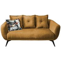 2,5-Sitzer-Sofa Baggio Gelb Velours - Gelb/Multicolor, MODERN, Holz/Textil (196/94/103cm) - Livetastic