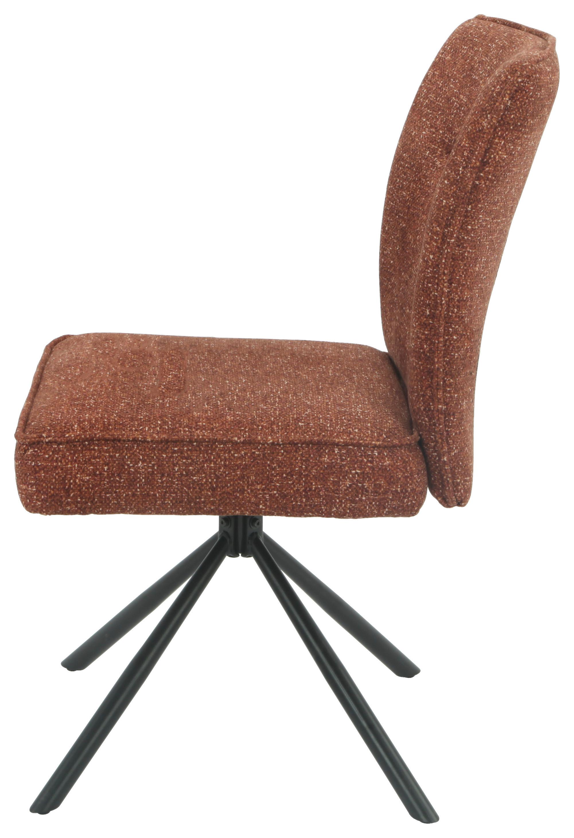 STOL ELLEN GIGA S - svart/terrakotta, Modern, metall/textil (49/90,5/65,5cm) - Premium Living