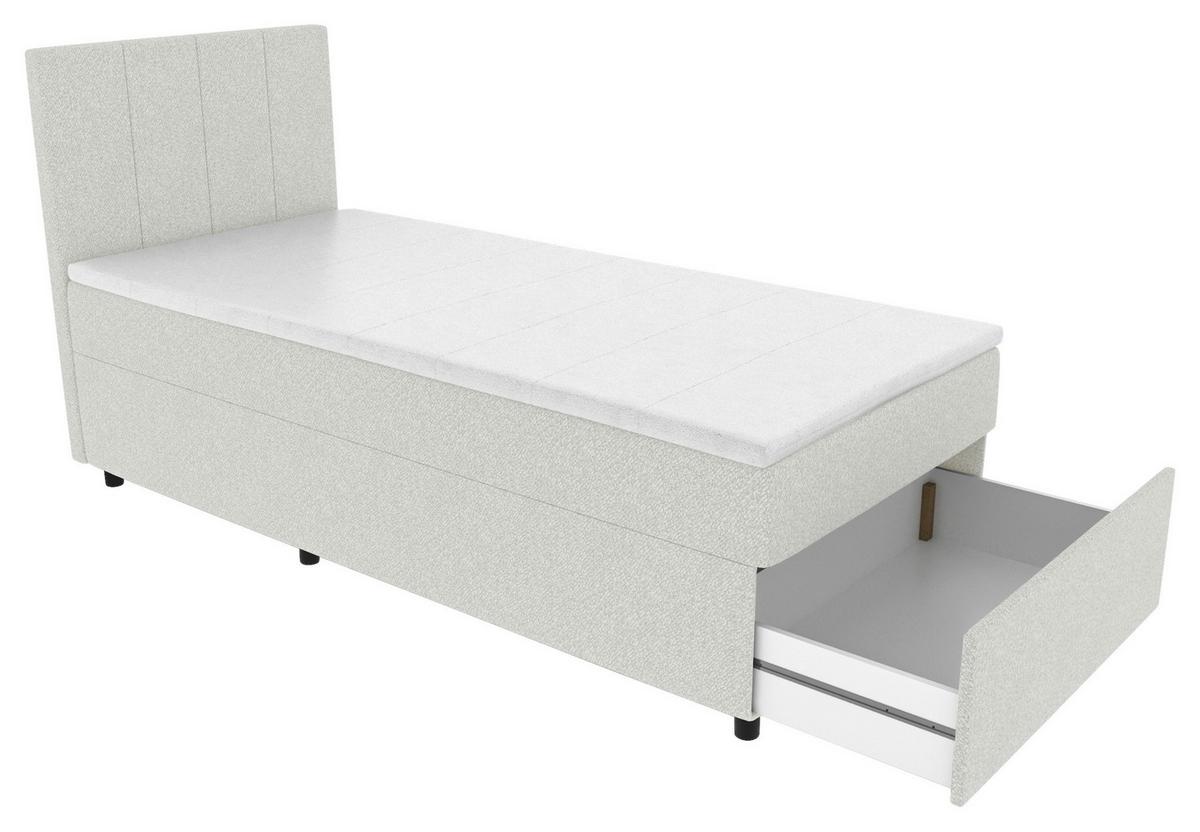Boxbett Odin Grau ca. 120x200cm - Schwarz/Grau, KONVENTIONELL, Kunststoff/Textil (120/200cm) - Based
