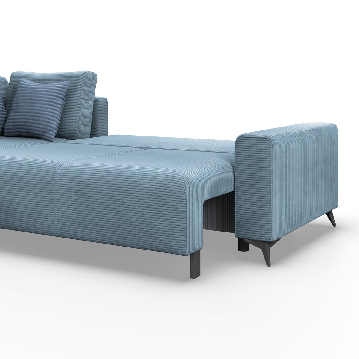 Kutna Garnitura Viktor - plava/crna, Moderno, tekstil/metal (212/270cm)