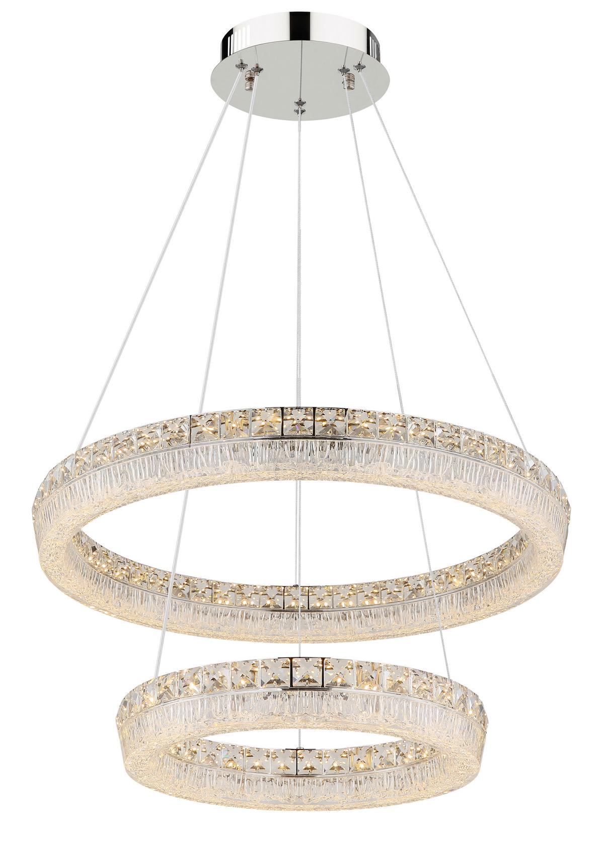 Led Viseća Svjetiljka Laurel - prozirno/boje kroma, Design, staklo/metal (60/120cm) - Globo