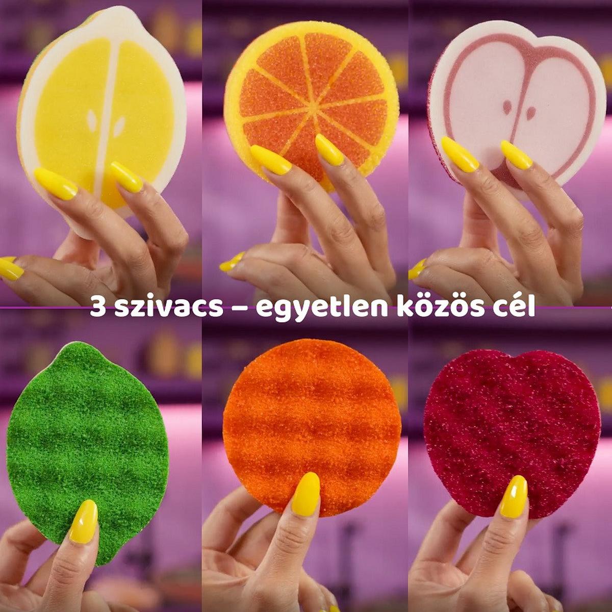 Szivacs Vileda Punch Orange - többszínű, Basics, műanyag (10.2/15/3.2cm) - Vileda