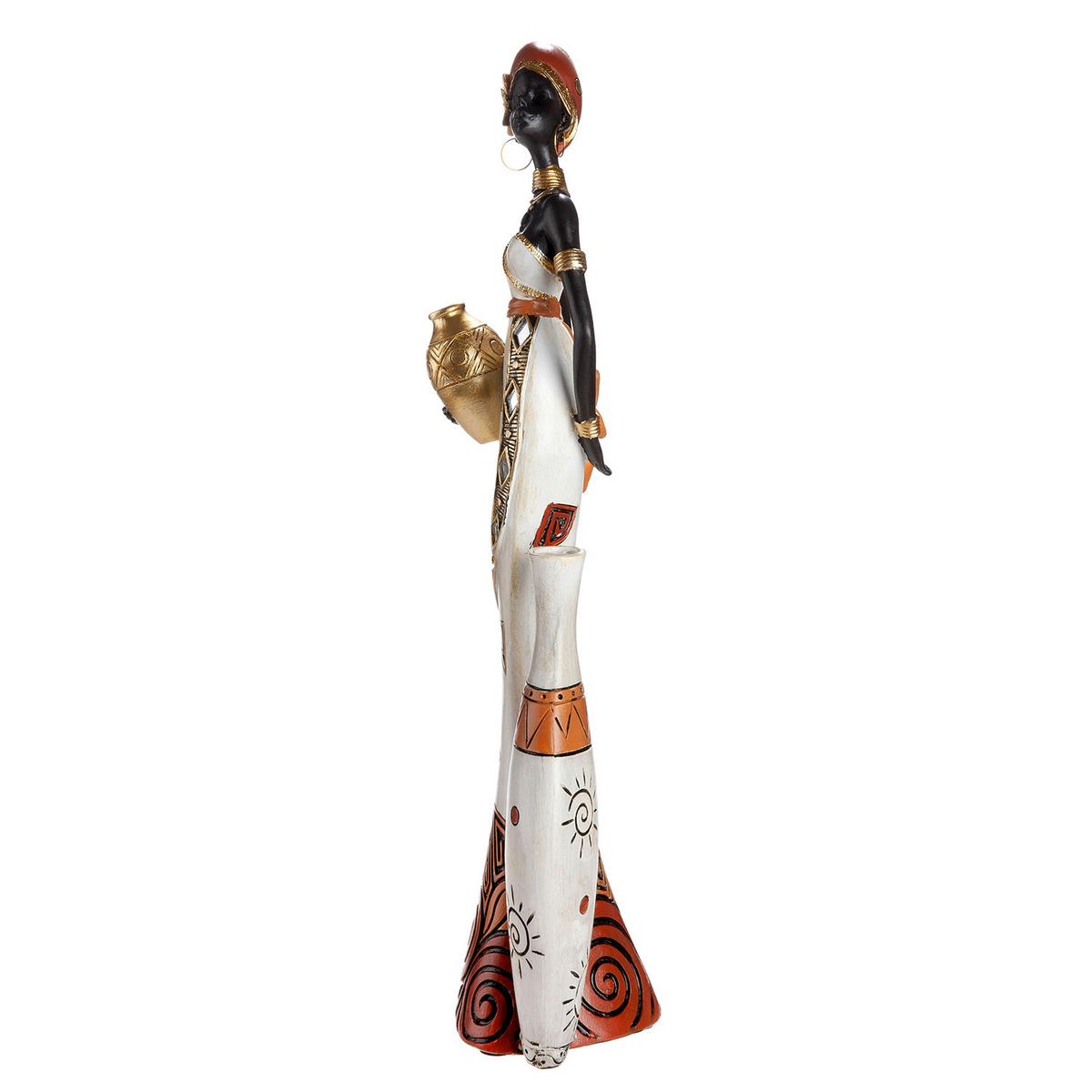 Skulptur Figur Schönheit Imara Orange/Rot/Schwarz/Weiß - Rot/Schwarz, Basics, Kunststoff (16,5/44/9,5cm)