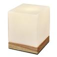 Tischleuchte Cube, max. 40 Watt - MODERN, Glas/Holz (13/13/15,5cm)