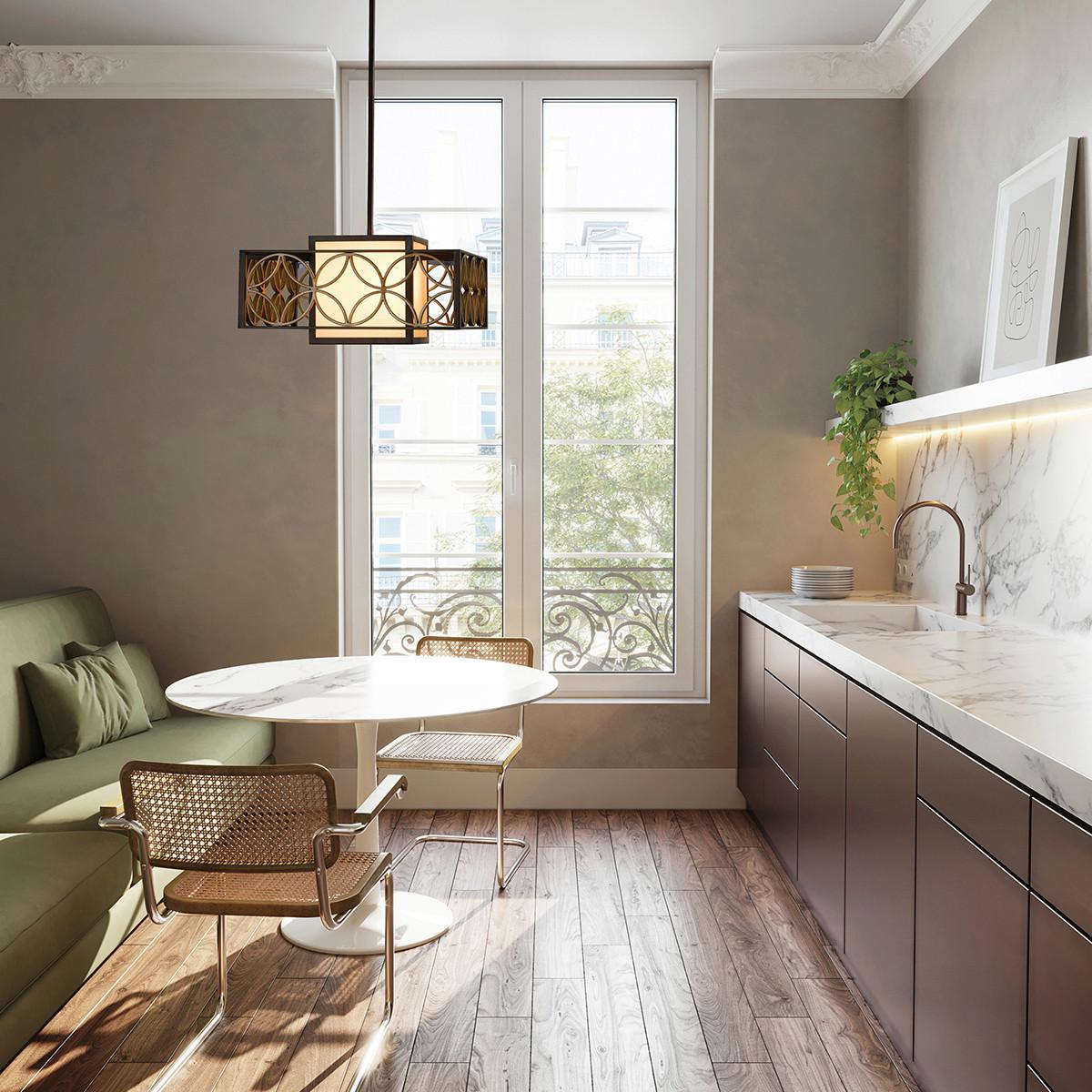 Függőlámpa Fe-Remy-P-B - aranyszínű/bronzszínű, Lifestyle, fém (53.3/53.3/39cm) - Elstead Lighting