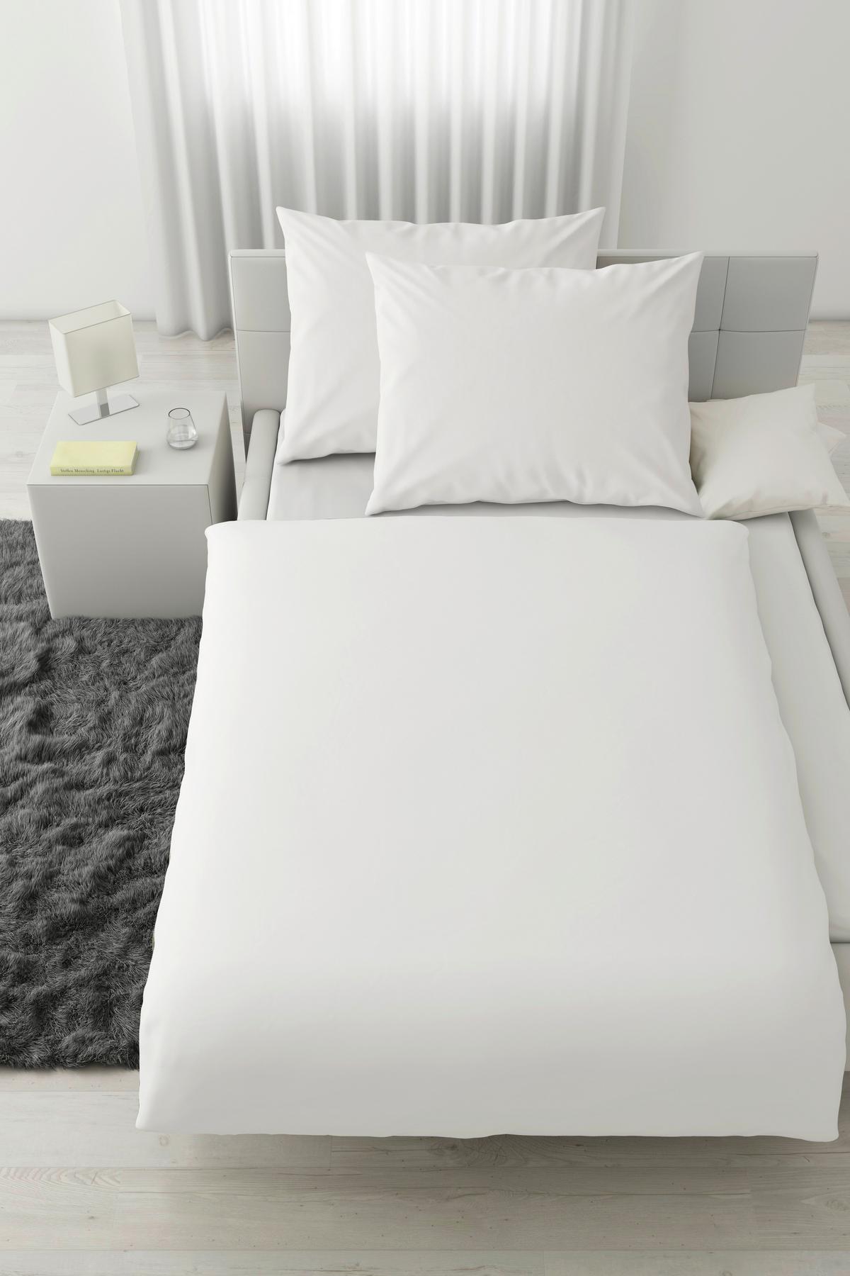 Bettwäsche Iris XXL Weiß ca. 200x220cm - Weiß, MODERN, Textil (200/220cm) - Modern Living