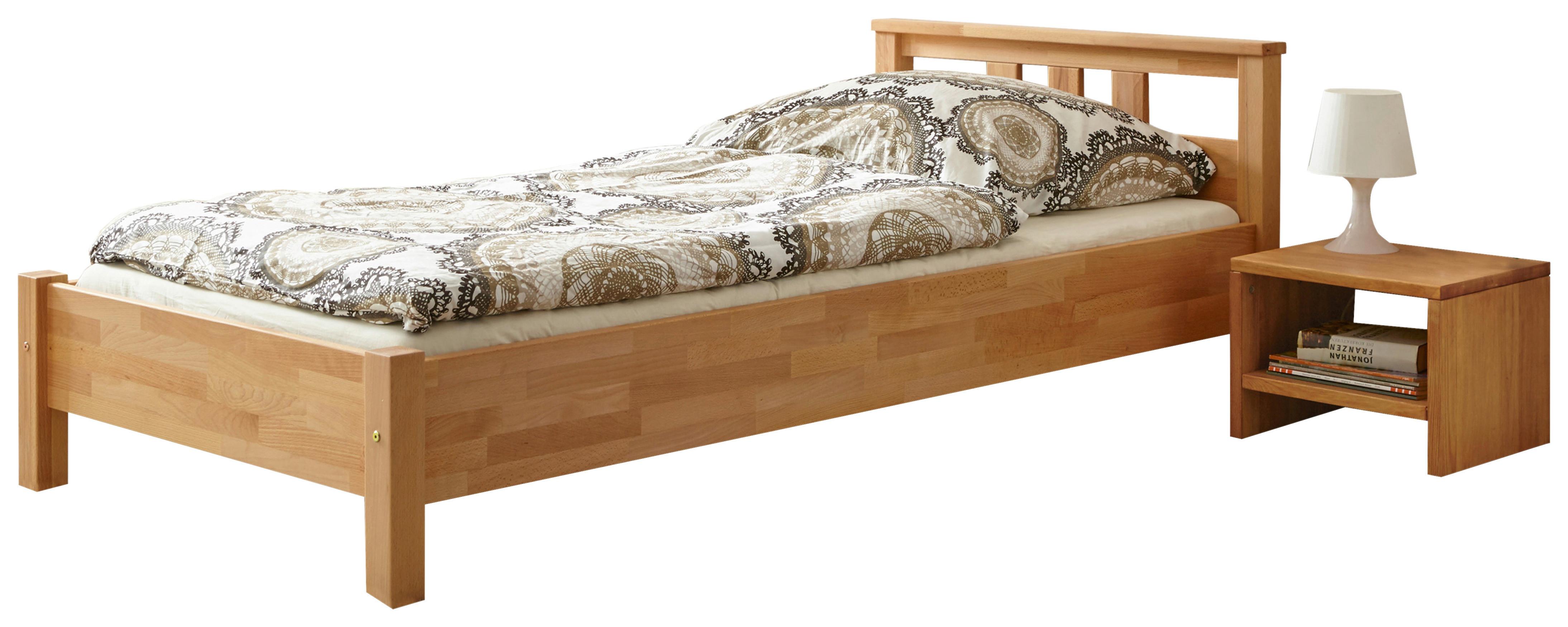 Bett "Merci", aus Buche, buchefarben - Buchefarben, KONVENTIONELL, Holz (90/200cm) - MID.YOU