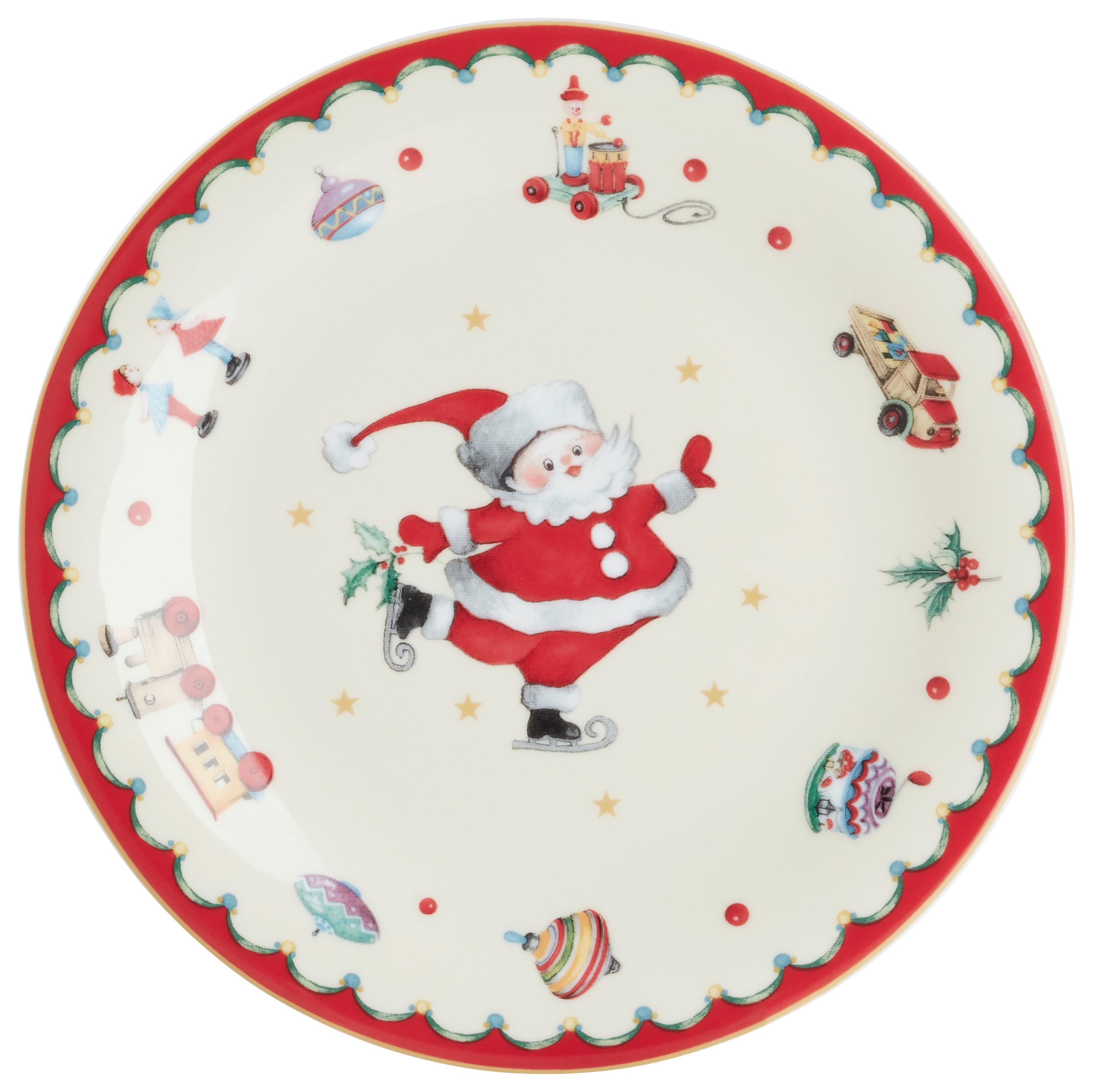 Dessertteller XMAS mit Weihnachtsmotiv Ø ca. 21cm - Weiss/Rot, Konventionell, Keramik (21cm) - Mömax