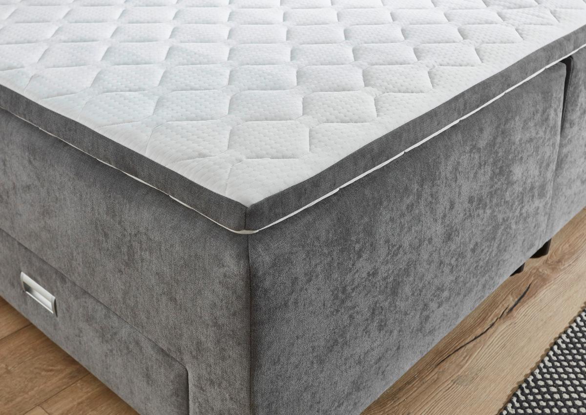 ŁÓŻKO SKRZYNIOWE LARA 160 - szary, Modern, tworzywo sztuczne/tkanina (160/200cm) - MID.YOU