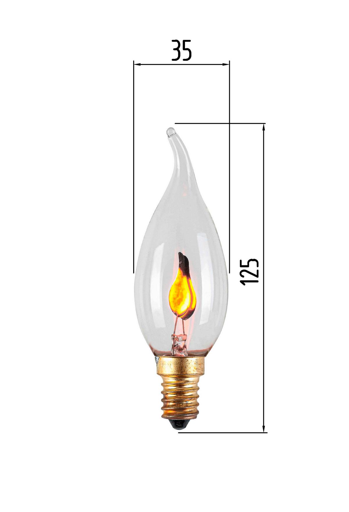 Led Žarulja C82228mm - boje mjeda/prozirno, Konvencionalno, staklo/metal (3,5/12,5cm) - Mömax