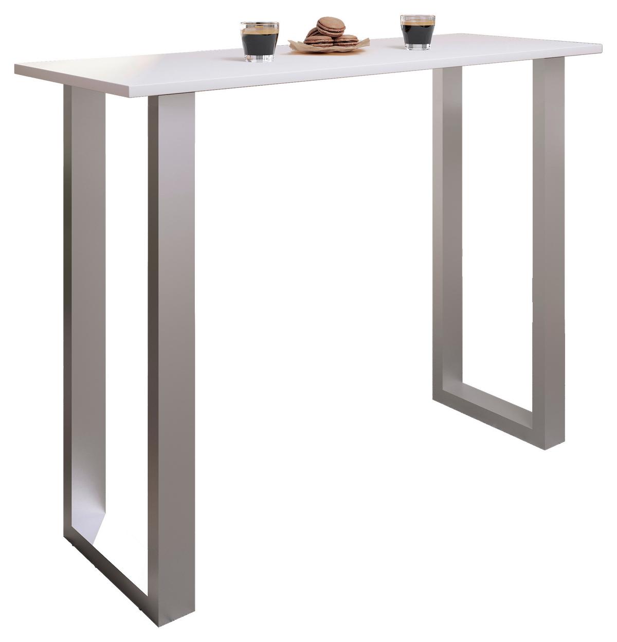 BARTISCH XONA B 140X50 - Weiss/Silberfarben, Konventionell, Holzwerkstoff/Metall (140/102/50cm)