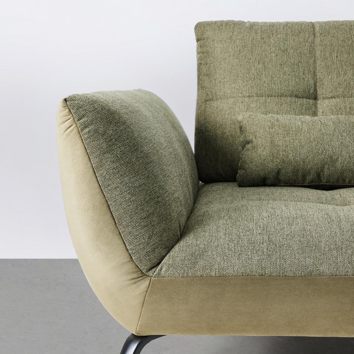 Wohnlandschaft Trendy Olivgrün - Schwarz/Olivgrün, MODERN, Holzwerkstoff/Textil (310/250cm) - Based