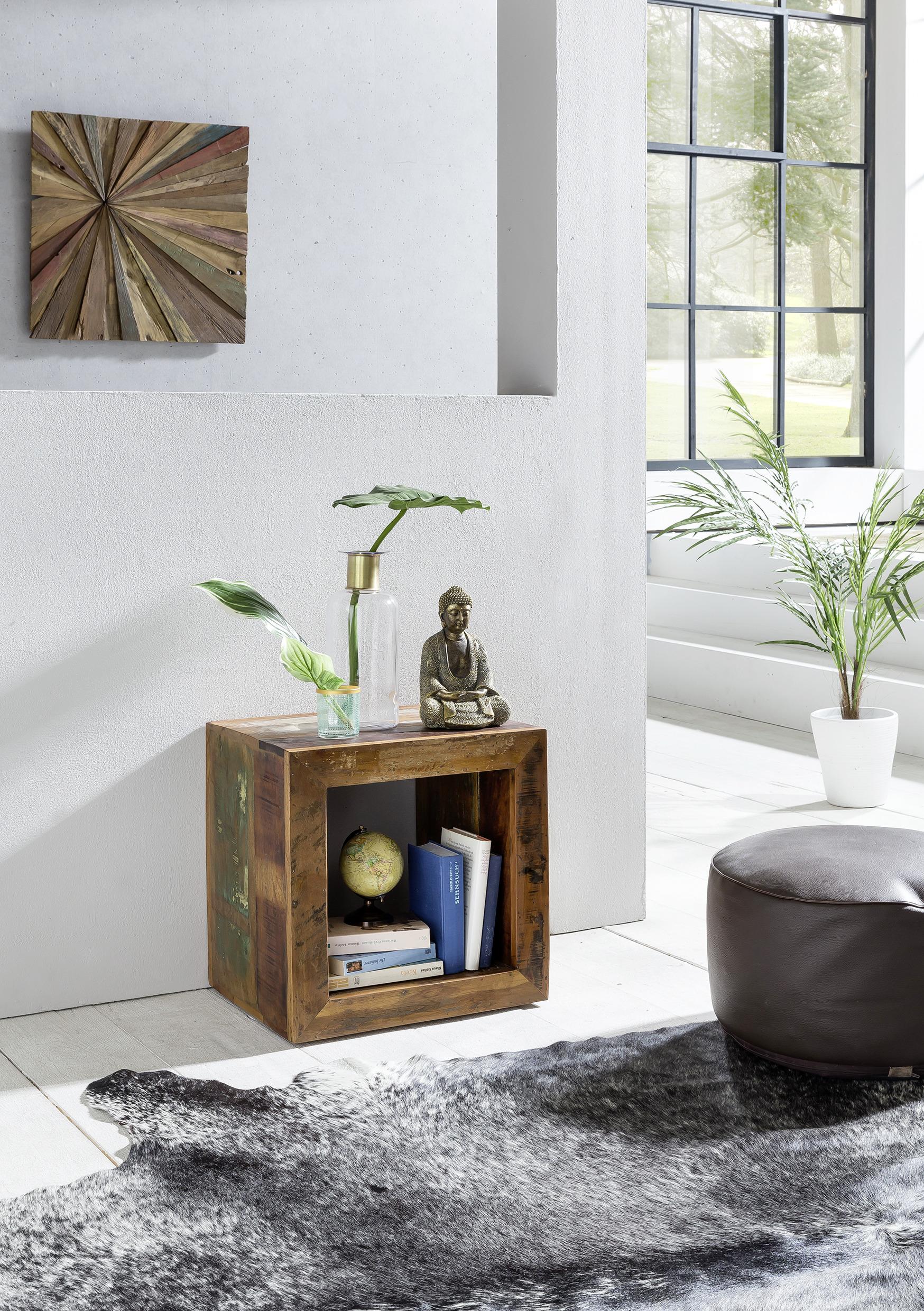 Beistelltisch "Kalkutta", ca. 45x45 cm, aus Mango - Braun, Design, Holz (45/45/35cm) - MID.YOU