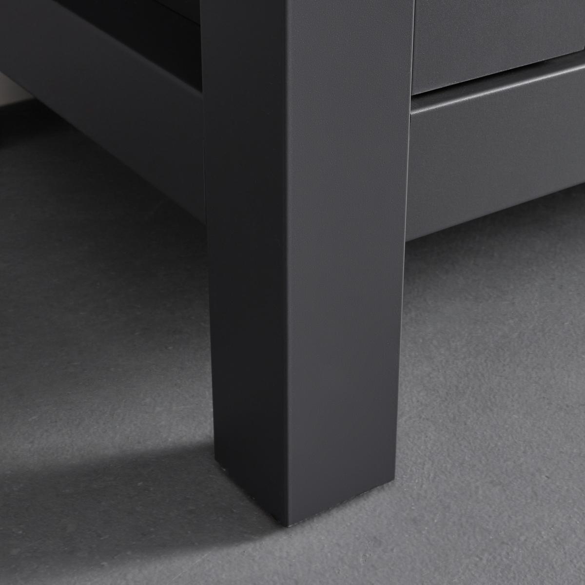 Sideboard Claudio Dunkelgrau/Eiche MDF - Dunkelgrau/Schwarz, MODERN, Glas/Holz (186/126/44cm) - Bessagi Home