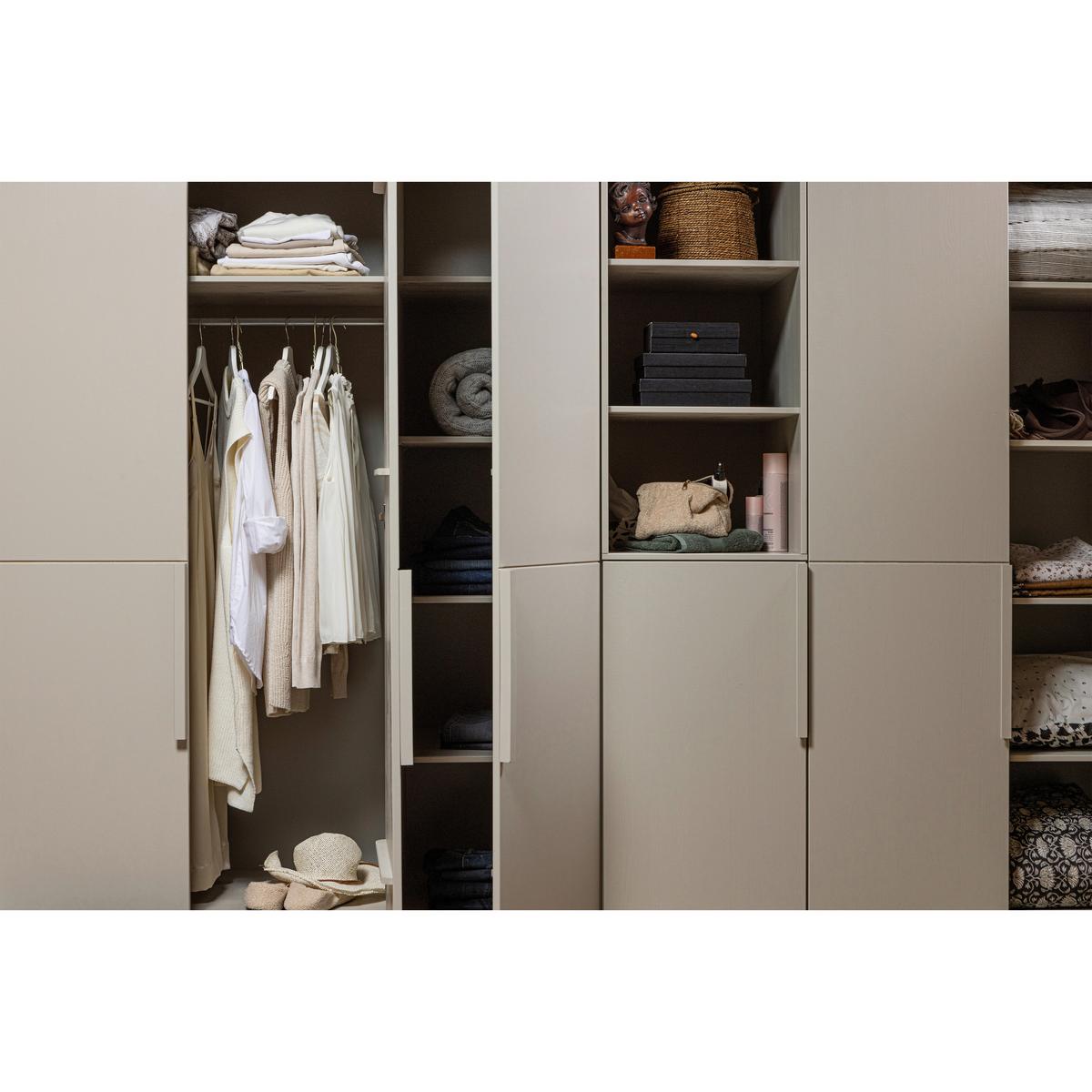 Garderobenschrank Pure Hellgrau - Hellgrau, Design, Holz (142/215/60cm) - Livetastic