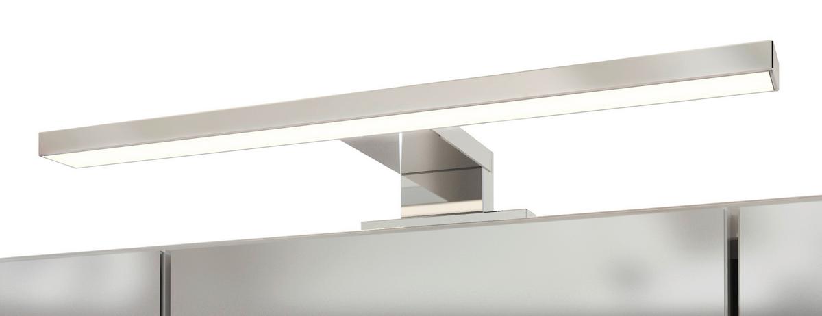 Spiegelschrank Kopenhagen mit LED 3-türig ca. 80x64 cm Eiche - Chromfarben/Eichefarben, KONVENTIONELL, Glas/Holzwerkstoff (80/64/20cm) - Held