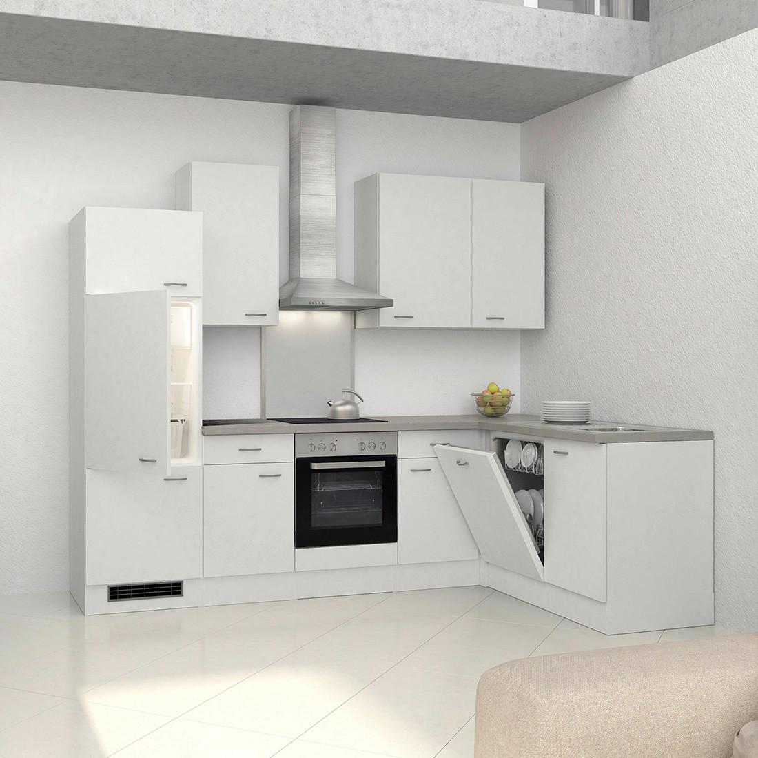 Kuhinjski Blok Brez Aparatov Wito, Bela - barve nerjavečega jekla/bela, Konvencionalno, umetna masa/leseni material (280/170cm) - FlexWell
