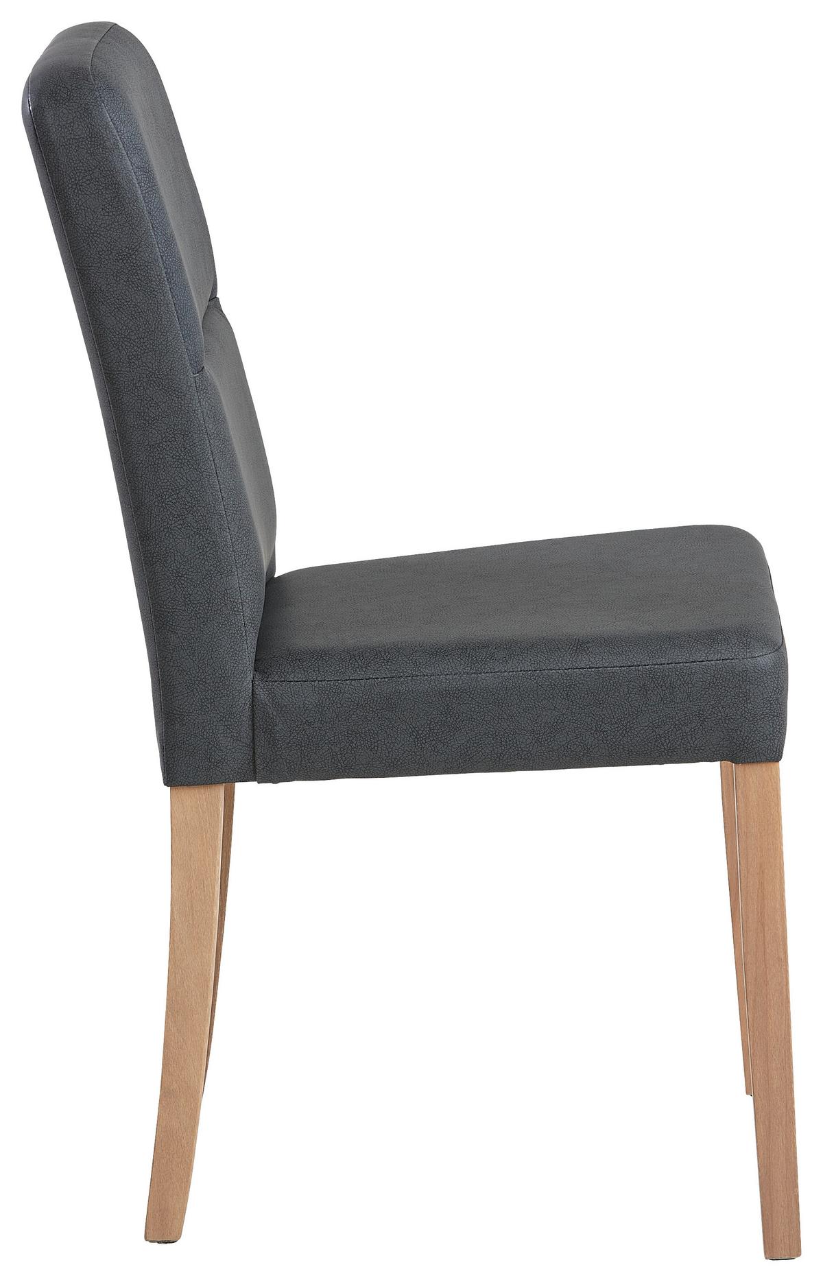 Stuhl Solar in Schwarz Lederlook - Eichefarben/Schwarz, Basics, Holz/Textil (45/90/55cm) - Mömax