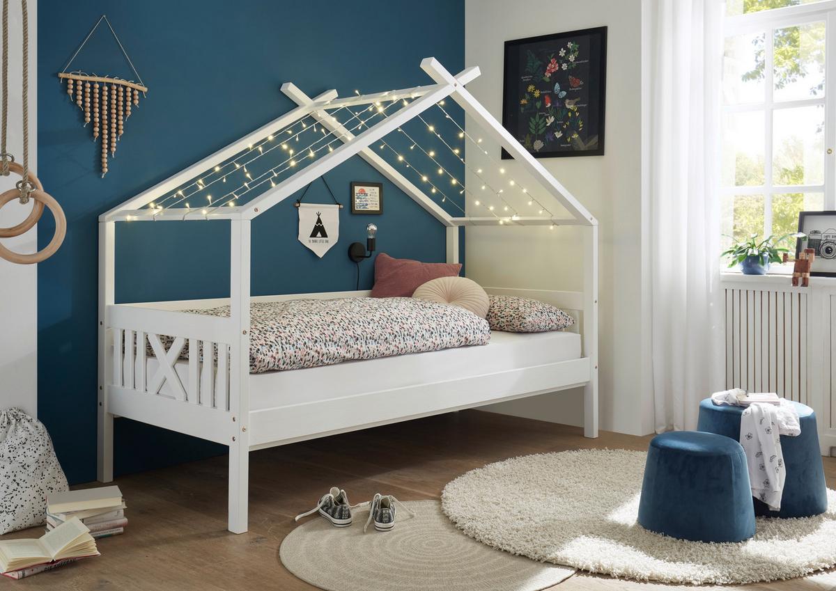 Dečji Krevet Kućica Susa - bela/prirodna boja, Konvencionalno, drvo/pločasti materijal (90/200cm) - Modern Living