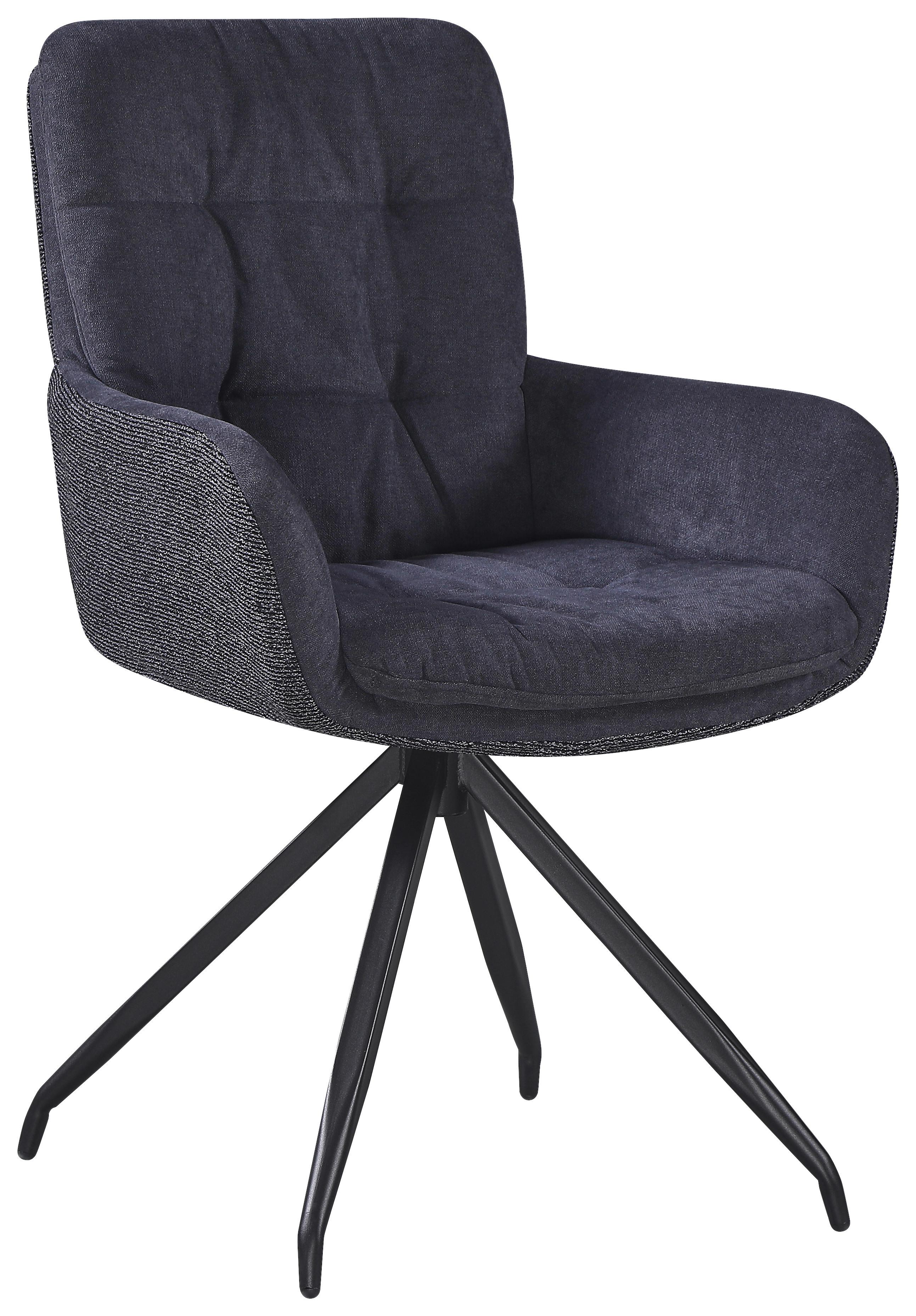 STOL MED ARMSTÖD NOVA - grå/svart, Modern, metall/textil (61/89/67cm) - Mömax
