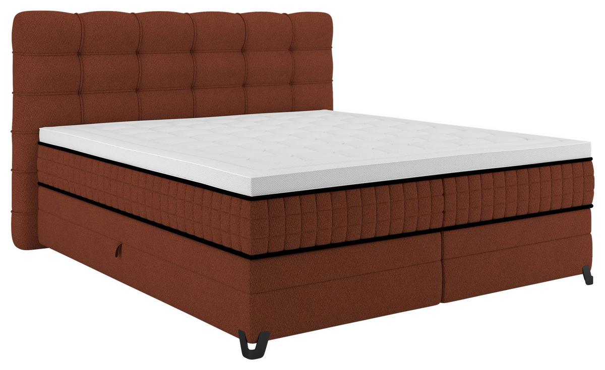 Boxspringbett Carmen C Braun ca. 160x200cm - Braun, KONVENTIONELL, Holz/Holzwerkstoff (160/200cm) - Premium Living