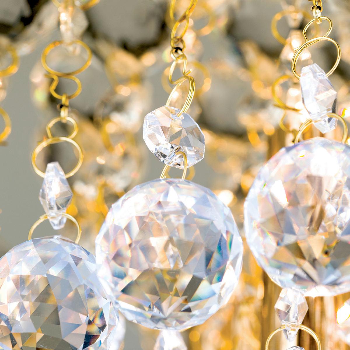 KRYSZTAŁOWA LAMPA SUFITOWA DLU 2378/4/38 GLORIA - kolor złoty, Lifestyle, metal/szkło (38/15cm)