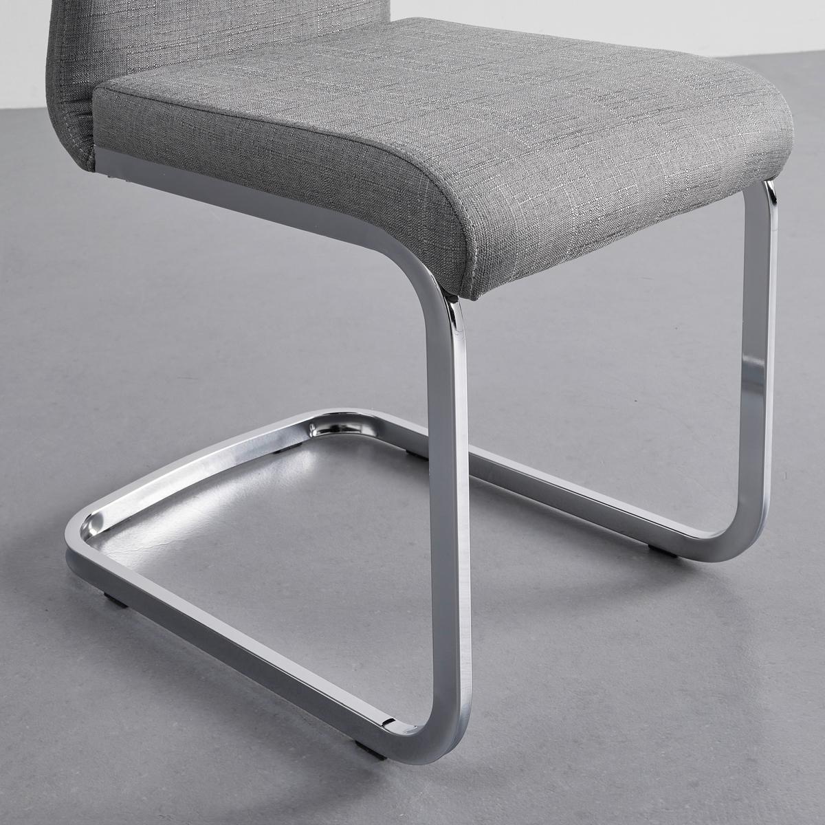 Schwingstuhl Lennard Hellgrau Webstoff Gepolstert - Chromfarben/Hellgrau, MODERN, Holz/Textil (42,5/99/45cm) - Bessagi Home