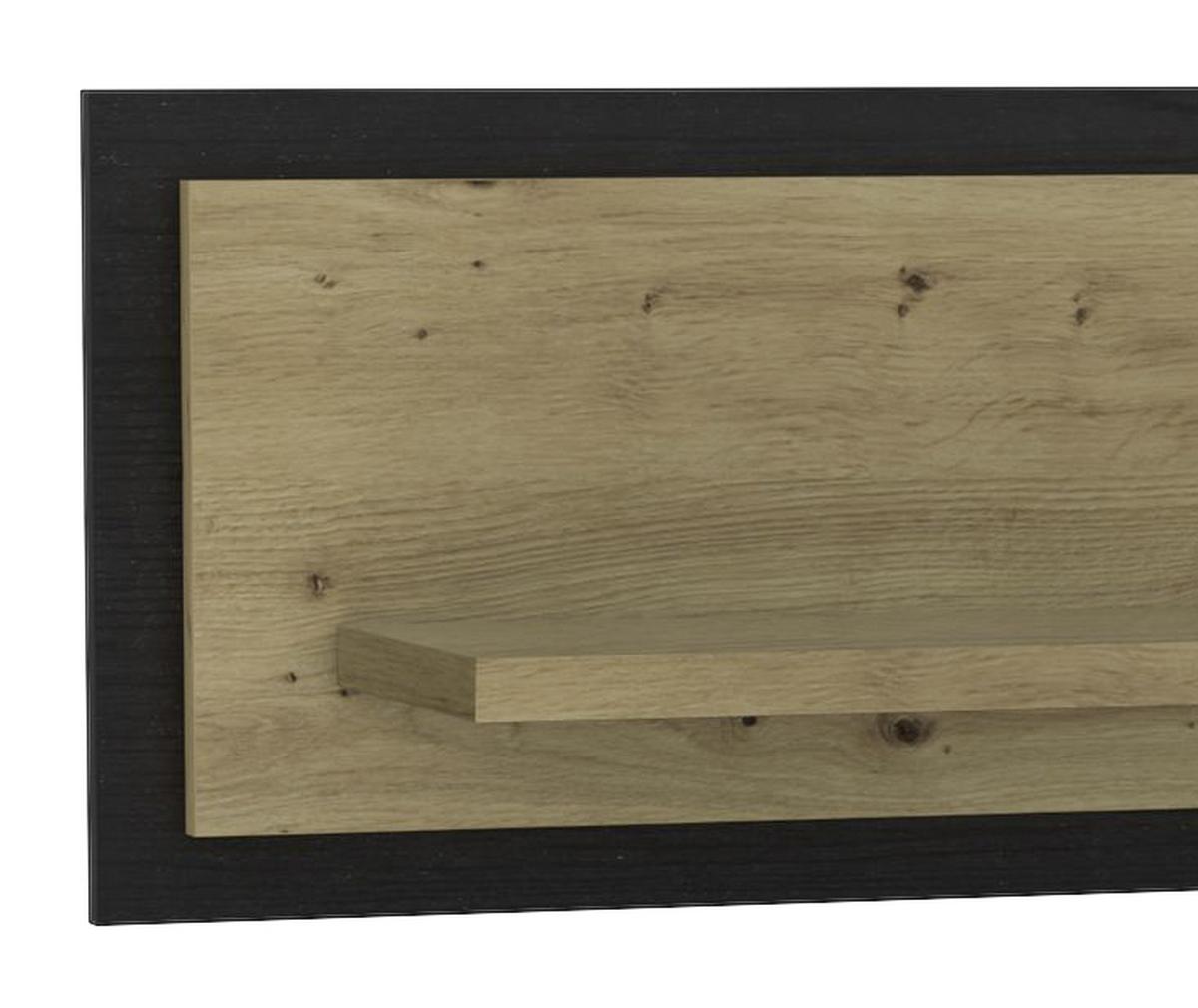 Stenska Polica Trondheim, Barva Hrasta, Črna - črna/barve hrasta, Basics, kovina/umetna masa (140/29,6/23,4cm) - Livetastic