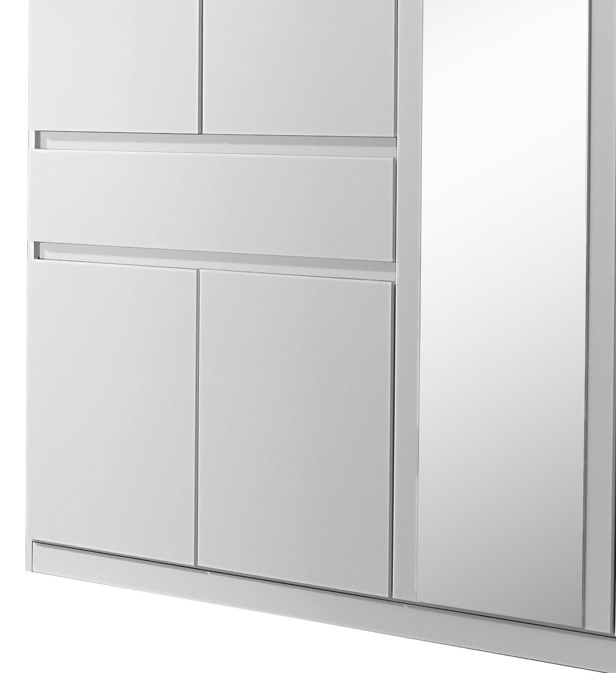 DULAP USI ROTATIVE TÜBINGEN - alb, Design, sticlă/material pe bază de lemn (181/197/54cm) - Modern Living