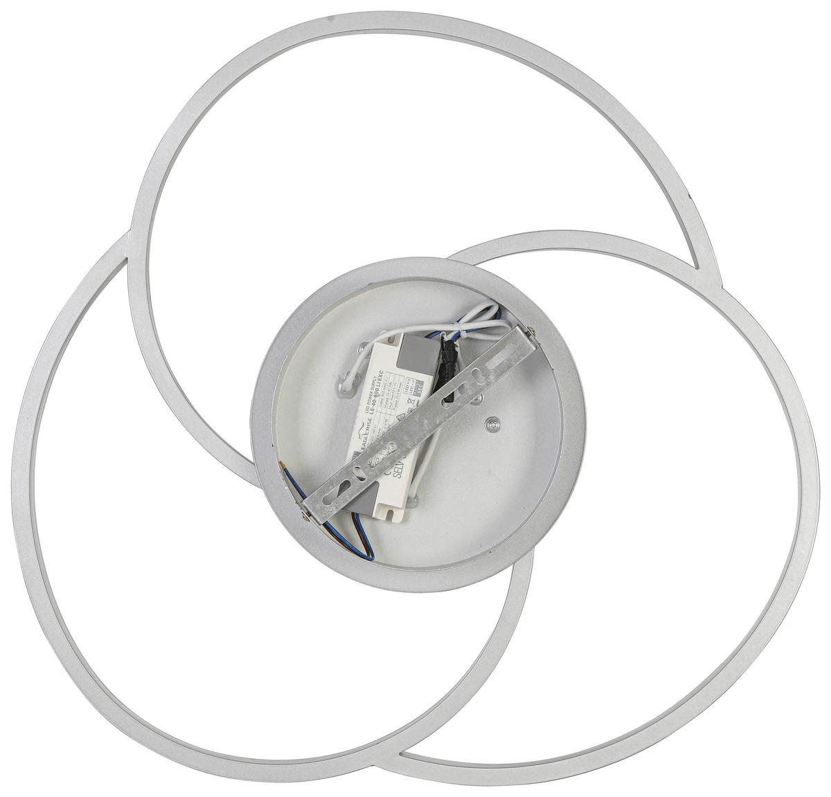 LAMPA SUFITOWA LED KERSTIN - kolor srebrny, Trend, tworzywo sztuczne/metal (50/7,5cm) - Novel