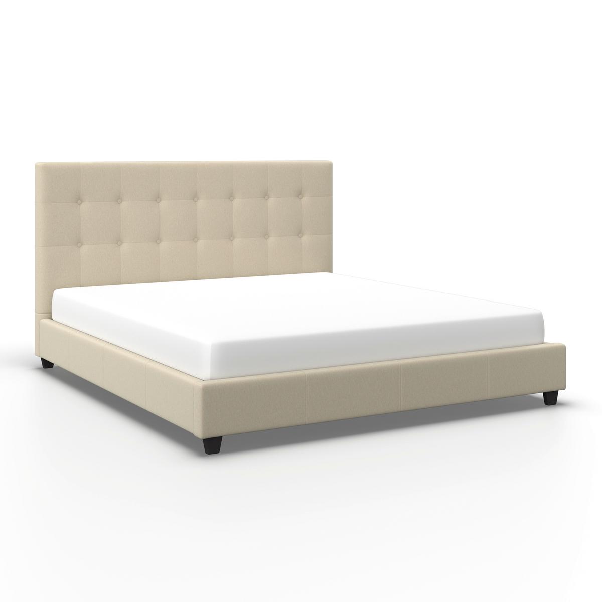 Polsterbett Frederico Creme ca. 180x200 cm - Creme/Schwarz, MODERN, Holzwerkstoff/Kunststoff (180/200cm) - Bessagi Home