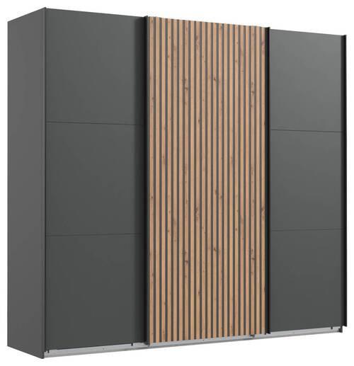 Ormar S Kliznim Vratima Andorra - boje grafita/boje hrasta, Moderno, drvni materijal (250/216/65cm) - Modern Living