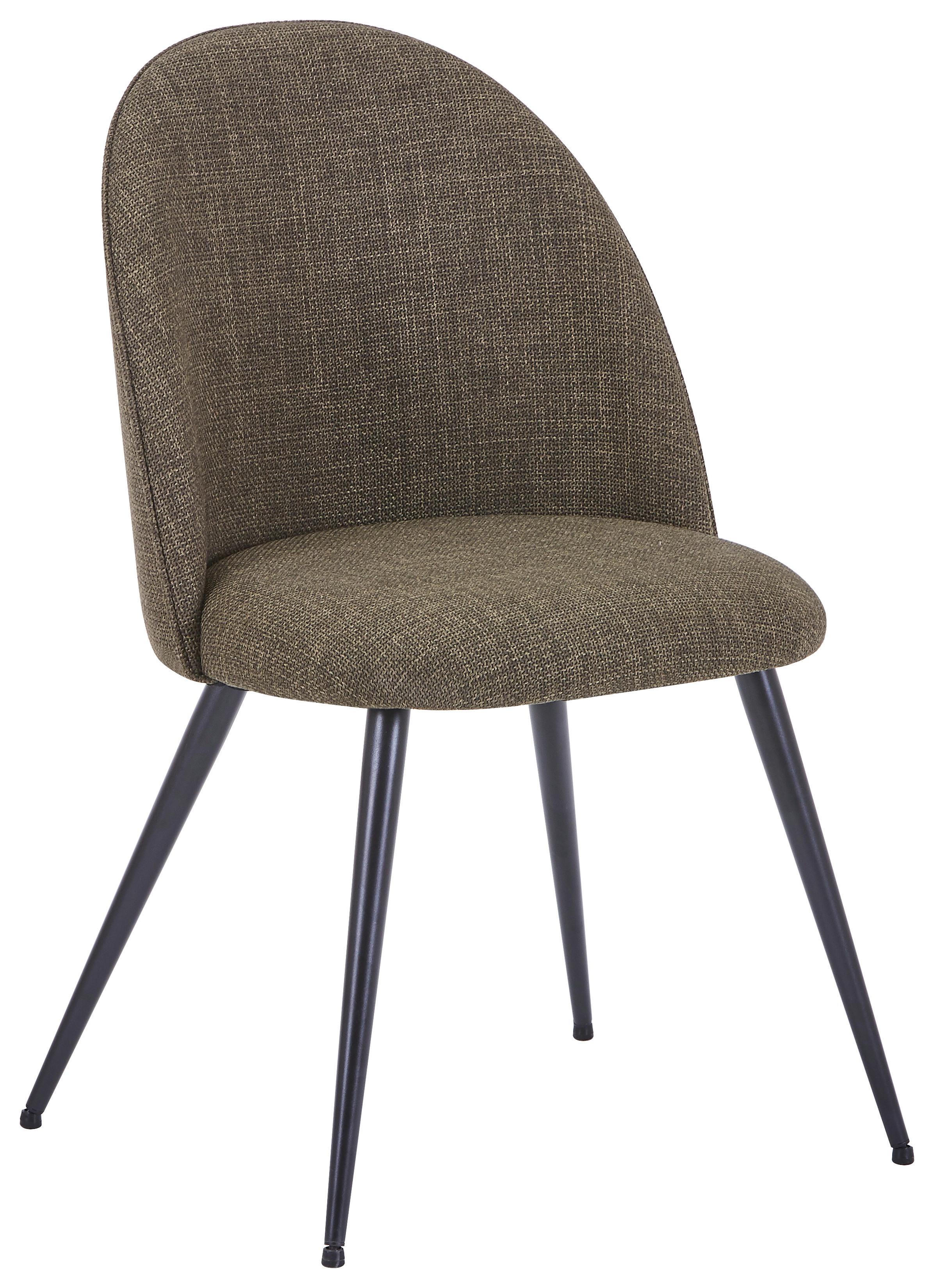 Stuhl Lotte Dunkelgrün - Dunkelgrün/Schwarz, Lifestyle, Textil/Metall (49.5/83.5/53.5cm) - Mömax