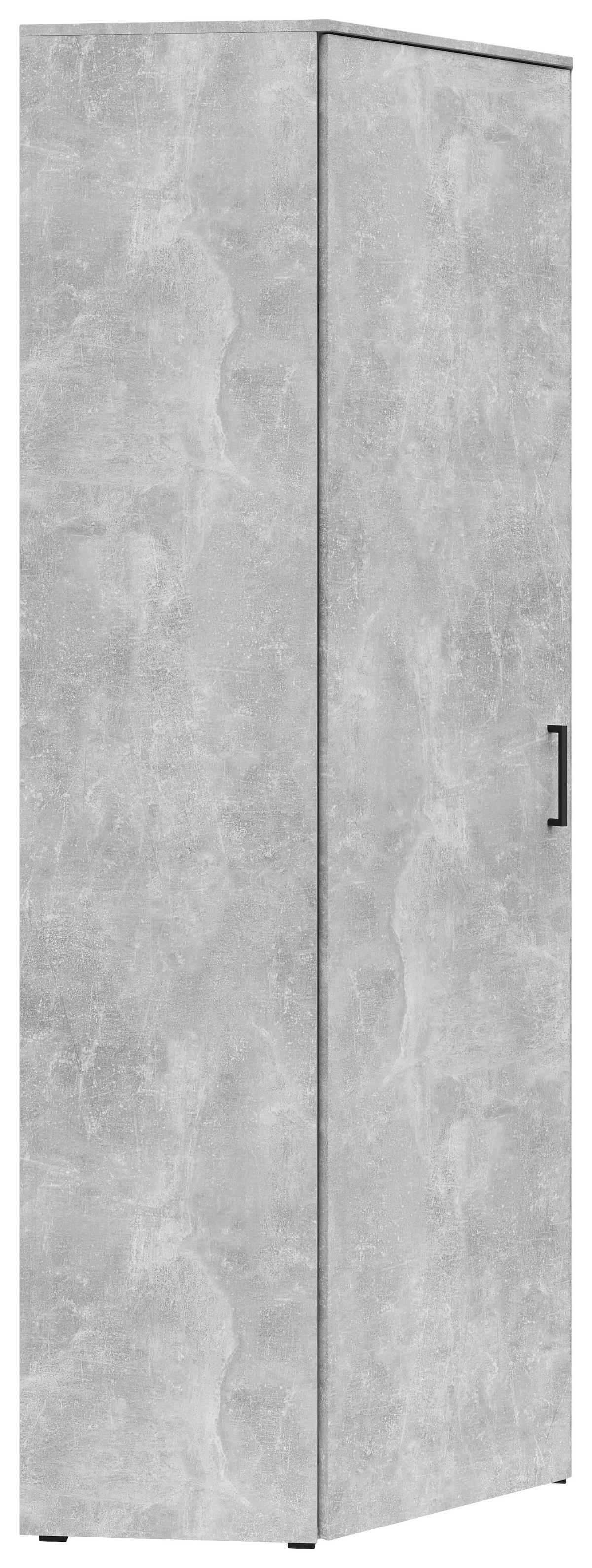 Eckschrank Multistauraum Betonoptik - Schwarz/Grau, MODERN, Holzwerkstoff/Kunststoff (71,5/195/71,5cm) - Mömax