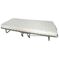 ŁÓŻKO SKŁADANE ERIC.210 - biały/kolor aluminiowy, Basics, metal/tkanina (90/204cm) - Carryhome