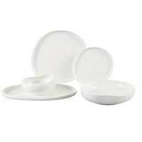 SERWIS OBIADOWO-ŚNIADANIOWY BARLES  25TLG - biały wysoki połysk, Basics, ceramika (30/30/10cm)