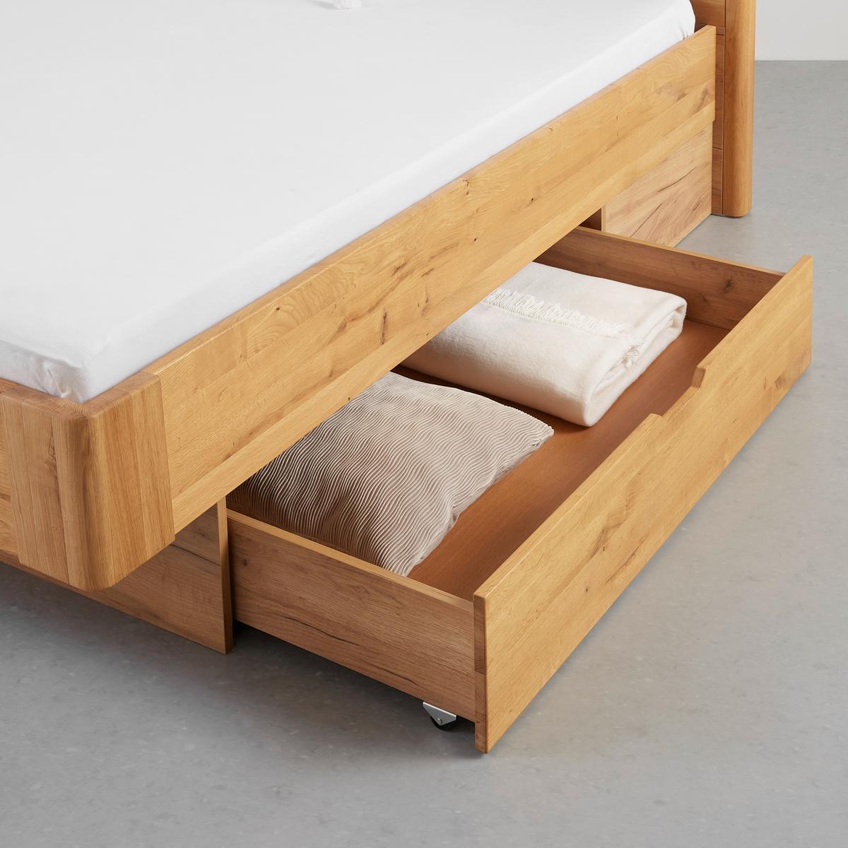 Ágykeret Ágyneműtartóval Tölgy Vero - tölgyfa színű, Konventionell, fa (180/200cm) - Premium Living